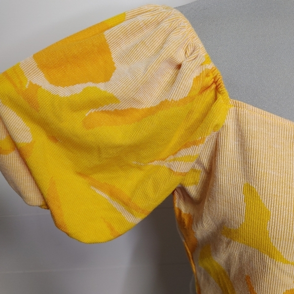 Zara ribbed puff sleeve crop top size L - Picture 7 of 12